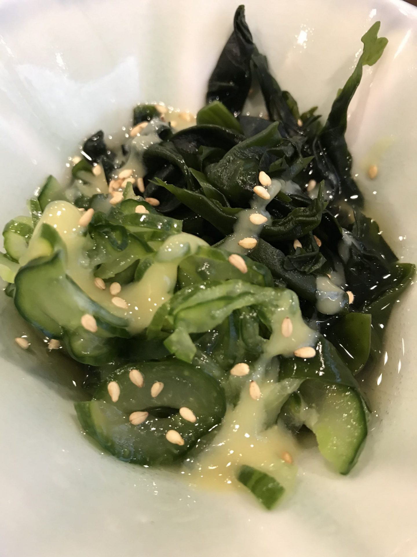 Wakame Alge Gurke Salat Restaurant Yabase Düsseldorf Erfahrung Bewertung Kritik Foodblog Sternestulle