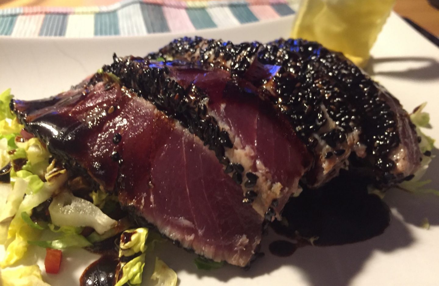 Tunfisch Thunfisch roher Fisch Curryschmand und Kartoffelesspapier Rezept Rezeptidee Foodblog Sternestulle