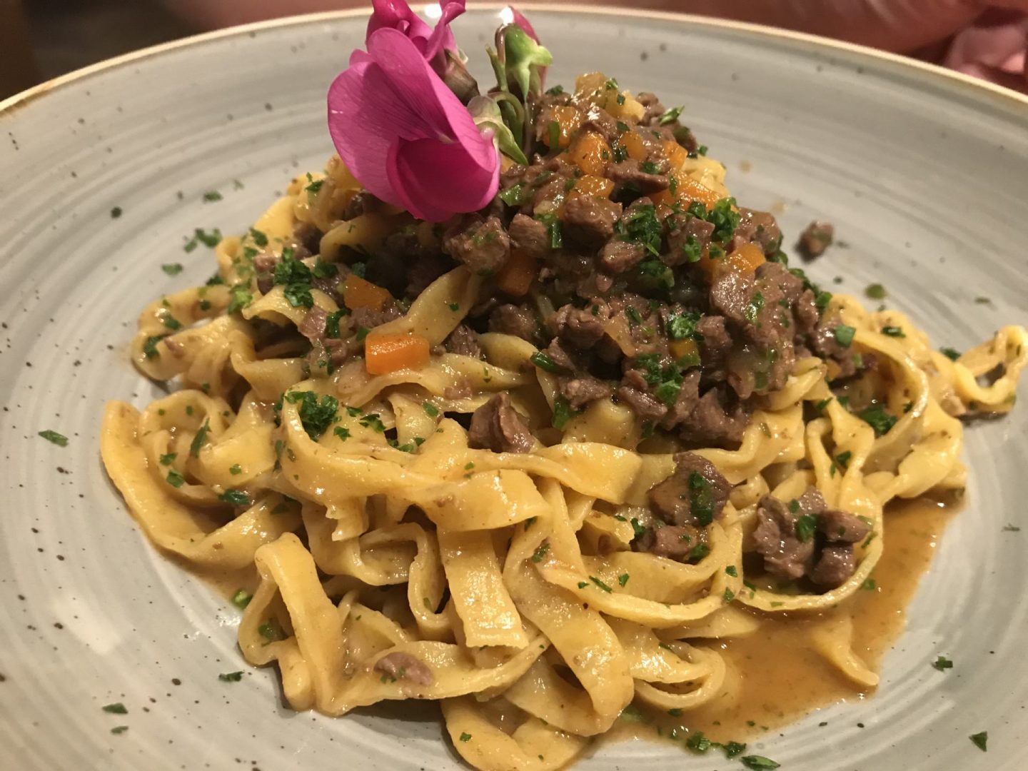 Erfahrung Bewertung Kritik Hotel Restaurant Pardeller Tagliatelle mit Wildragout Welschnofen Südtirol Foodblog Sternestulle