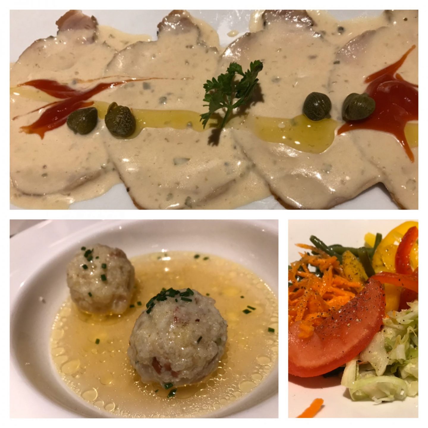 Erfahrung Bewertung Kritik Vitello Tonnato Salat Knödelsuppe Hotel Armin Wolkenstein Foodblog Sternestulle