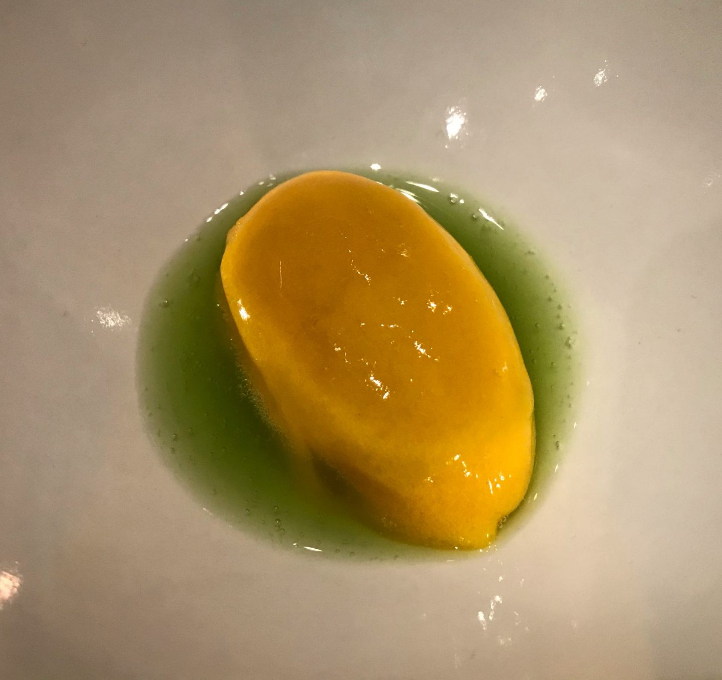 Erfahrung Bewertung Kritik Restaurant Hannappel Essen genießen Mango-Curry-Sorbet mit Koriander Foodblog Sternestulle