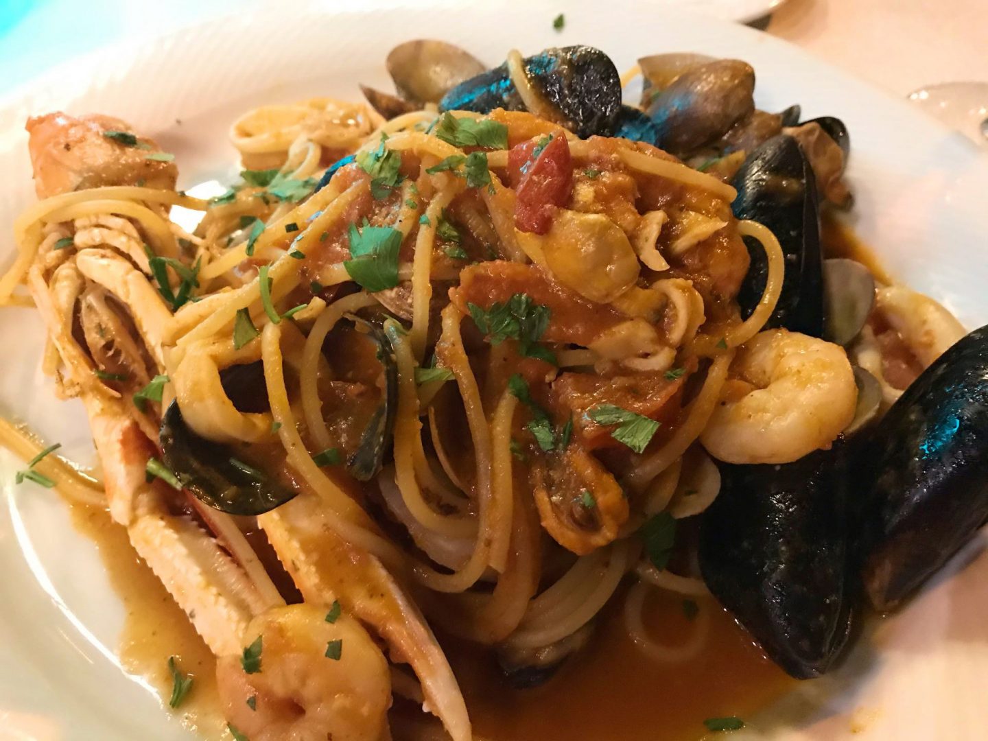 Erfahrung Bewertung Kritik Hotel Brenzone Spaghetti Scoglio Meeresfrüchte Foodblog Sternestulle