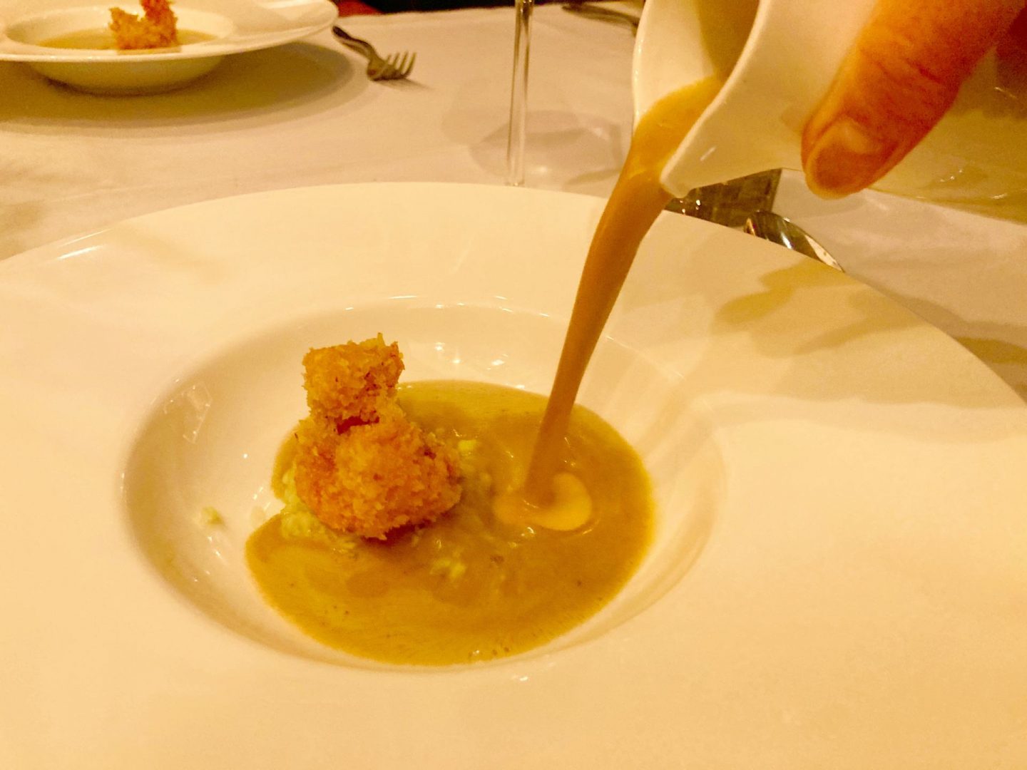 Erfahrung Bewertung Kritik Gute Stube Herne Menükarussell Curry-Zitronengras-Suppe mit Garnele Foodblog Sternestulle