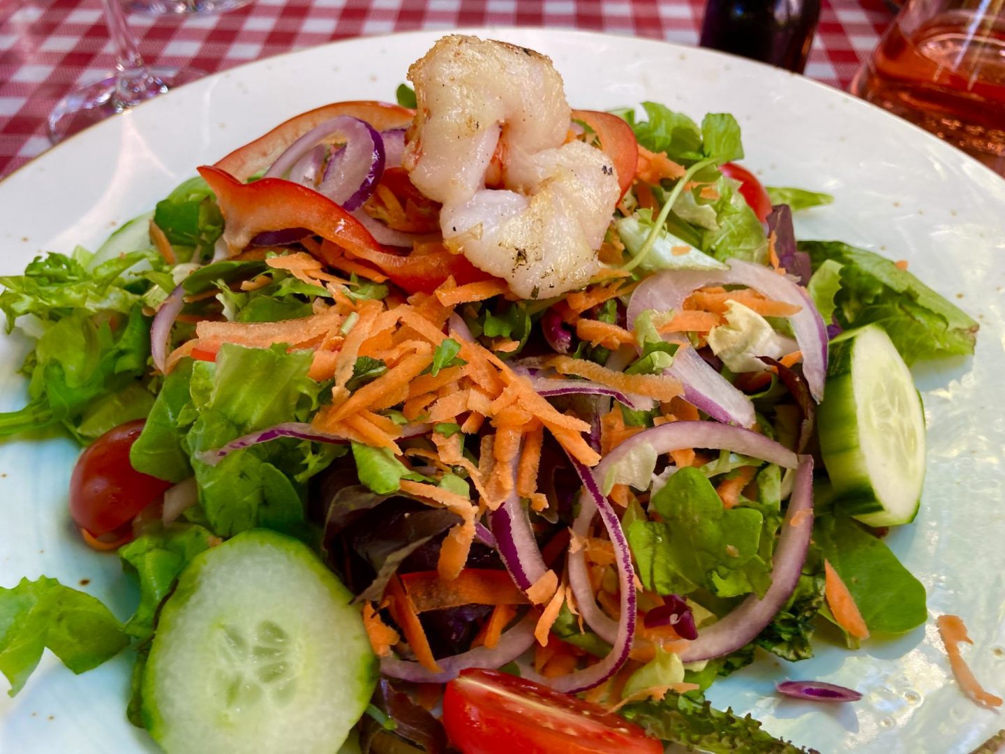 Erfahrung Bewertung Kritik Trattoria Puglia Castrop-Rauxel Salat mit Garnele Foodblog Sternestulle