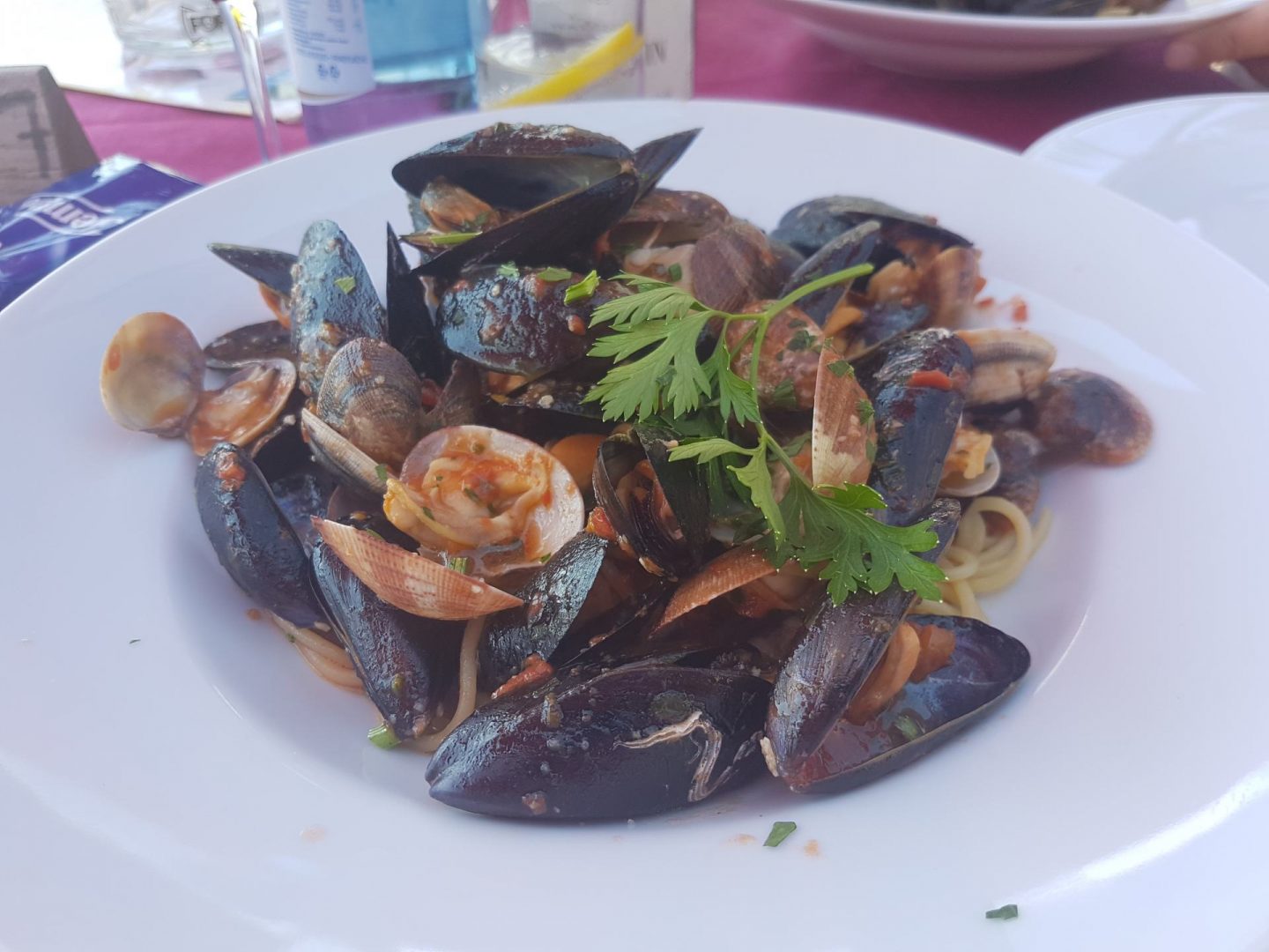 Erfahrung Bewertung Kritik Restaurant Lido am Kalterer See Spaghetti mit Muscheln Foodblog Sternestulle