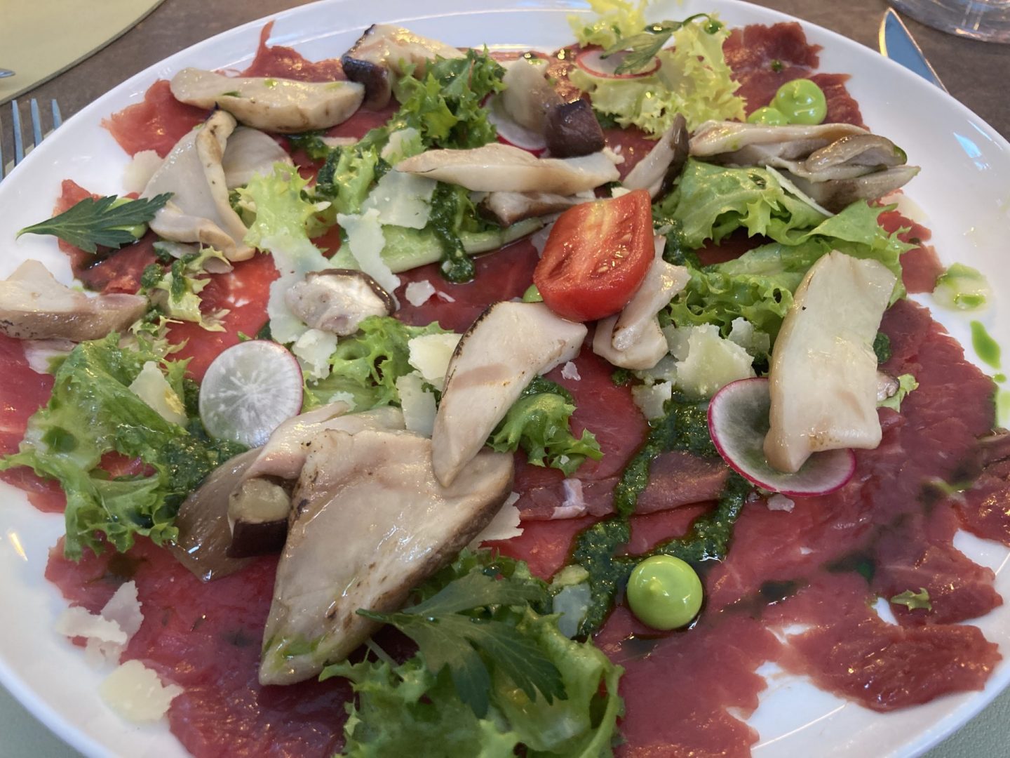 Erfahrung Bewertung Kritik Zur Traube Sterzing Carpaccio mit Steinpilzen Foodblog Sternestulle