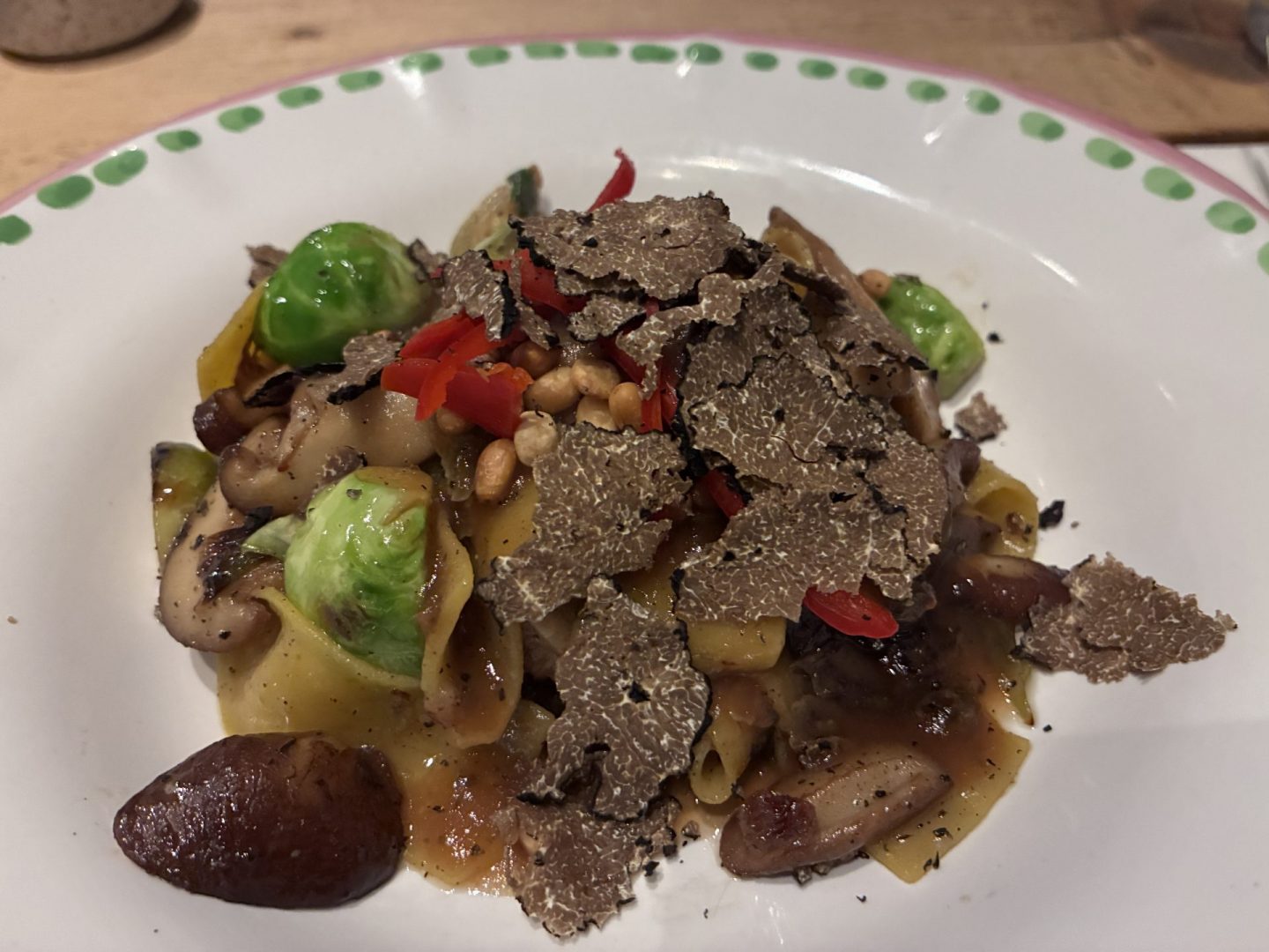 Erfahrung Bewertung Kritik Pastabar Caruso Köln Papardelle Shiitake Rosenkohl Rosine Trüffel Foodblog Sternestulle