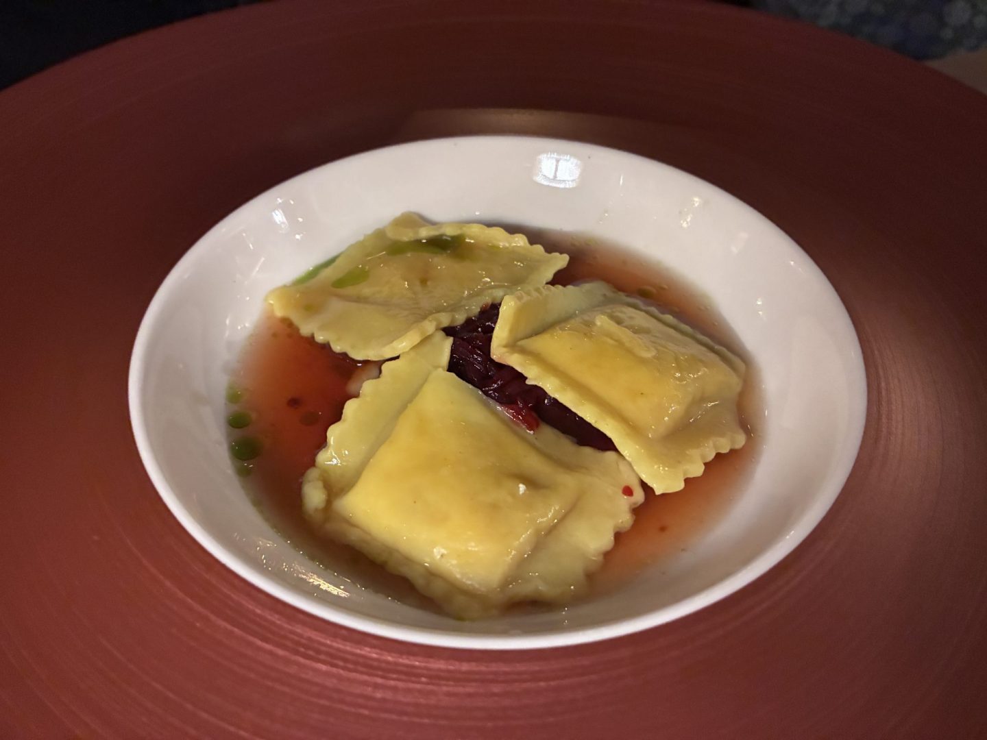 Erfahrung Bewertung Kritik Menükarussell Gute Stube Herne Ravioli Ente Rote Bete Foodblog Sternestulle