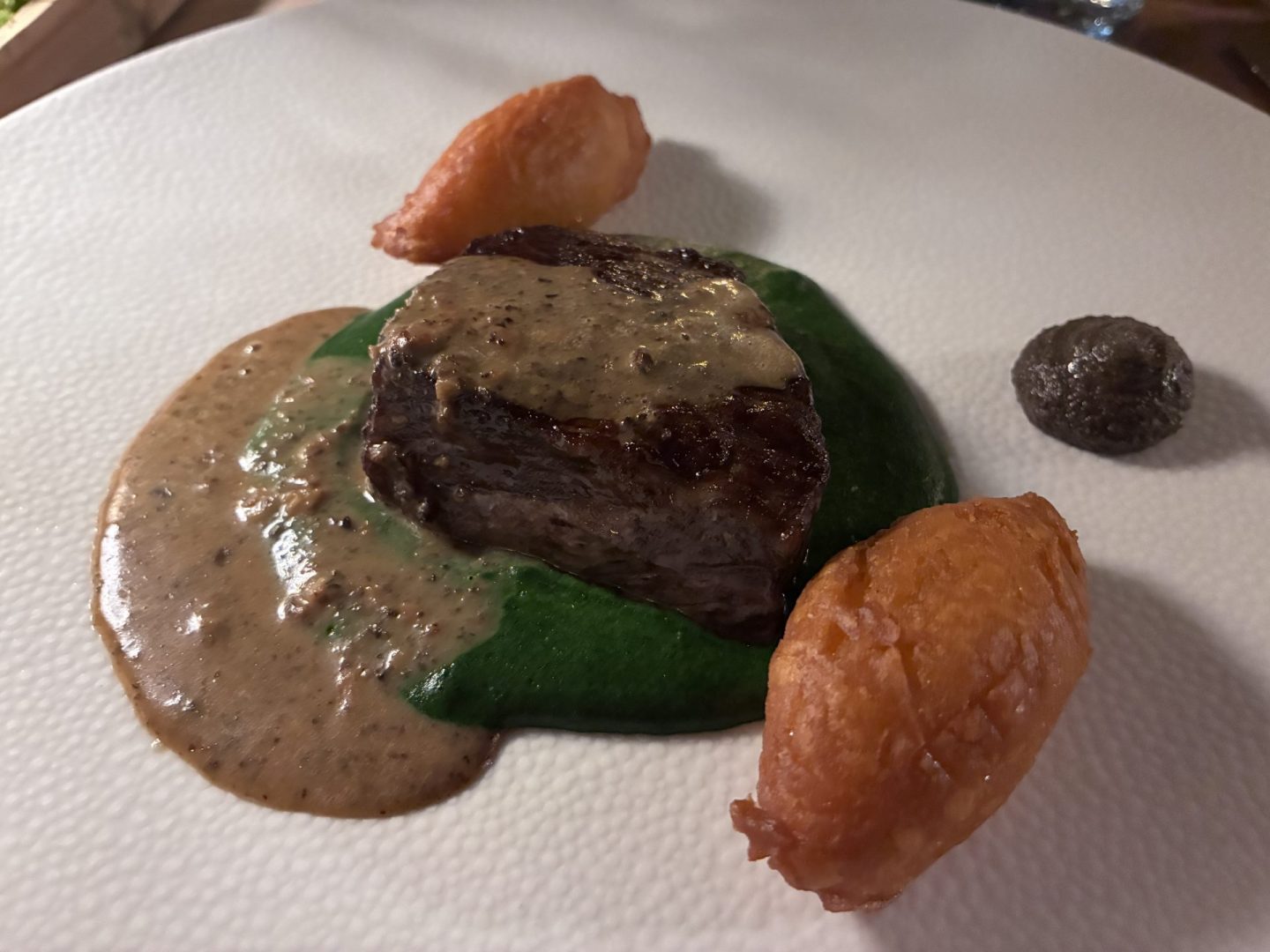 Erfahrung Bewertung Kritik Menükarussell Gute Stube Herne Wagyu Roastbeef Spinat Morchel Foodblog Sternestulle